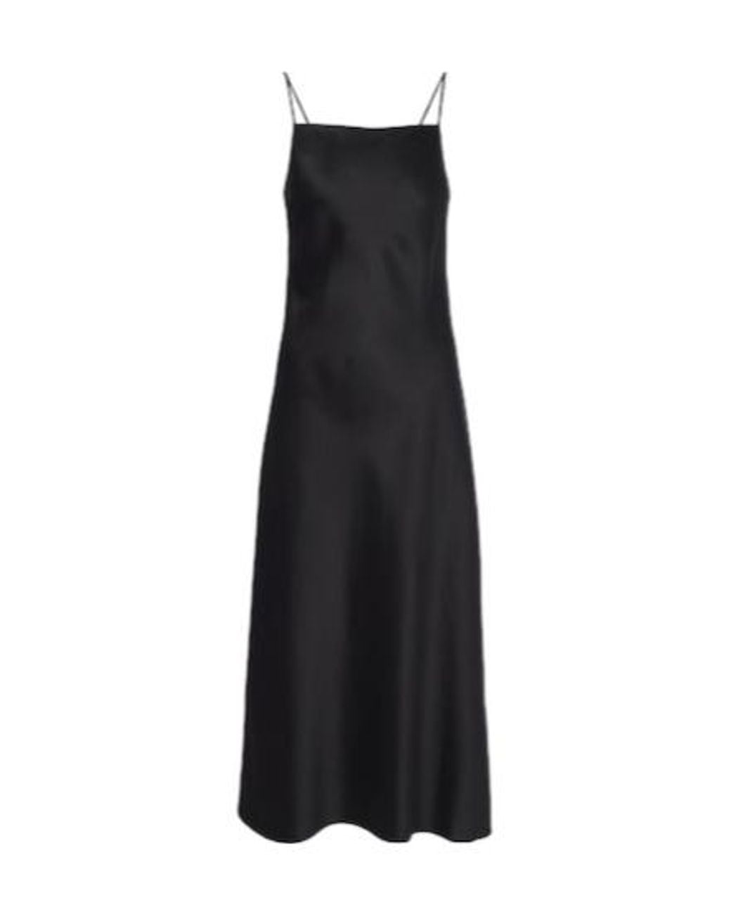 Joseph Black Cloe Silk Satin Midi Dress