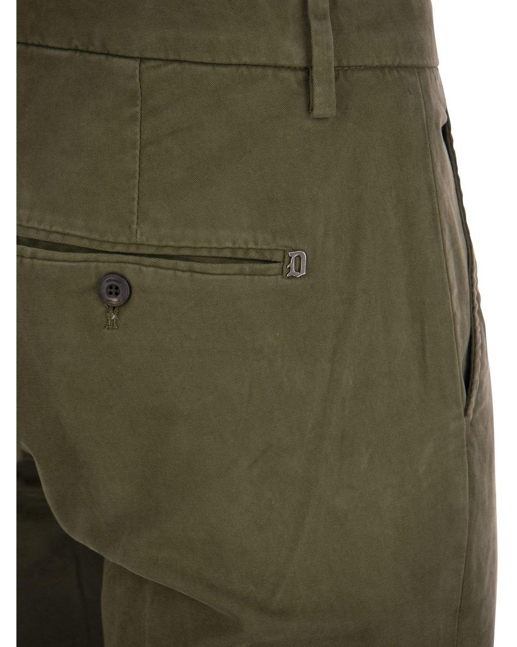 Dondup Green Belt-Lined Casual Pants for men