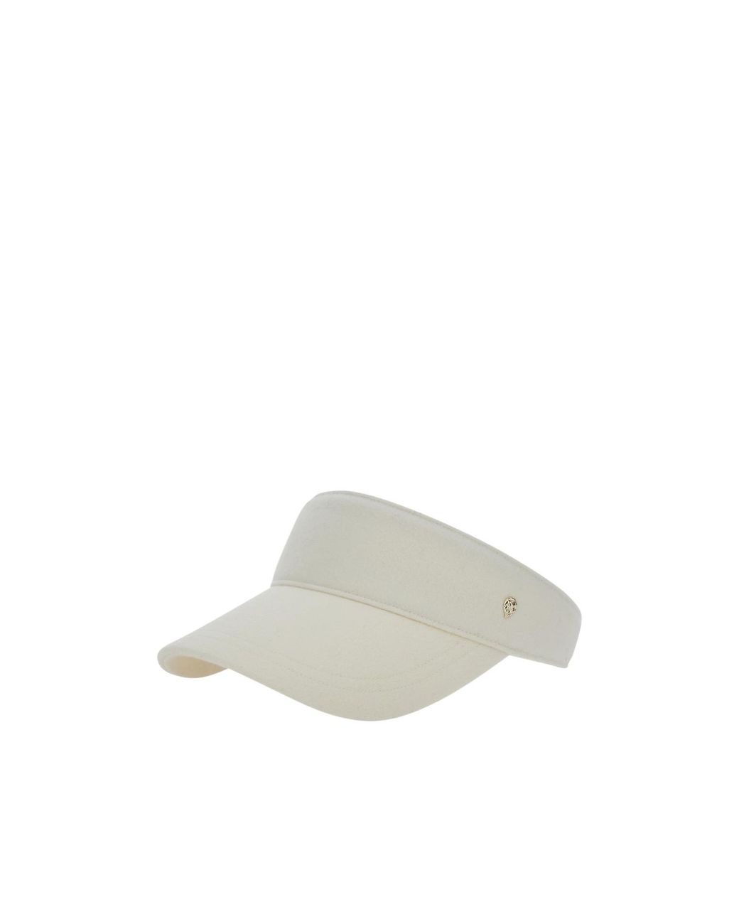 Helen Kaminski White Logo-Plaque Wool Hat