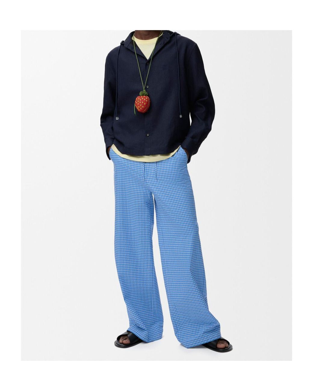 Loewe Blue Anagram Drawstring Trousers for men