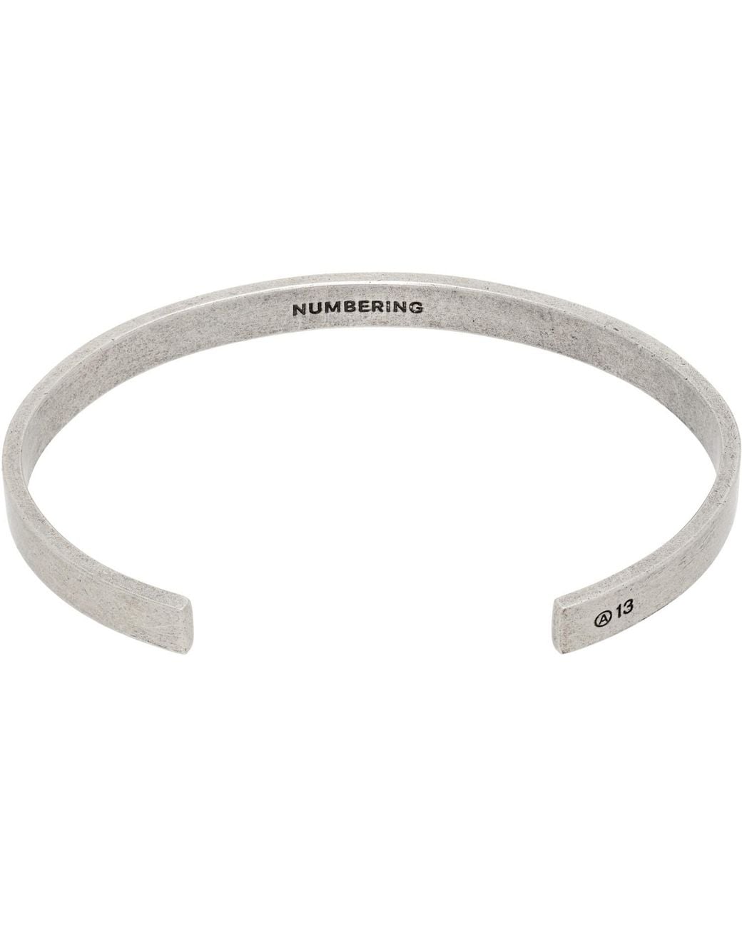 NUMBERING White Open Bracelet for men