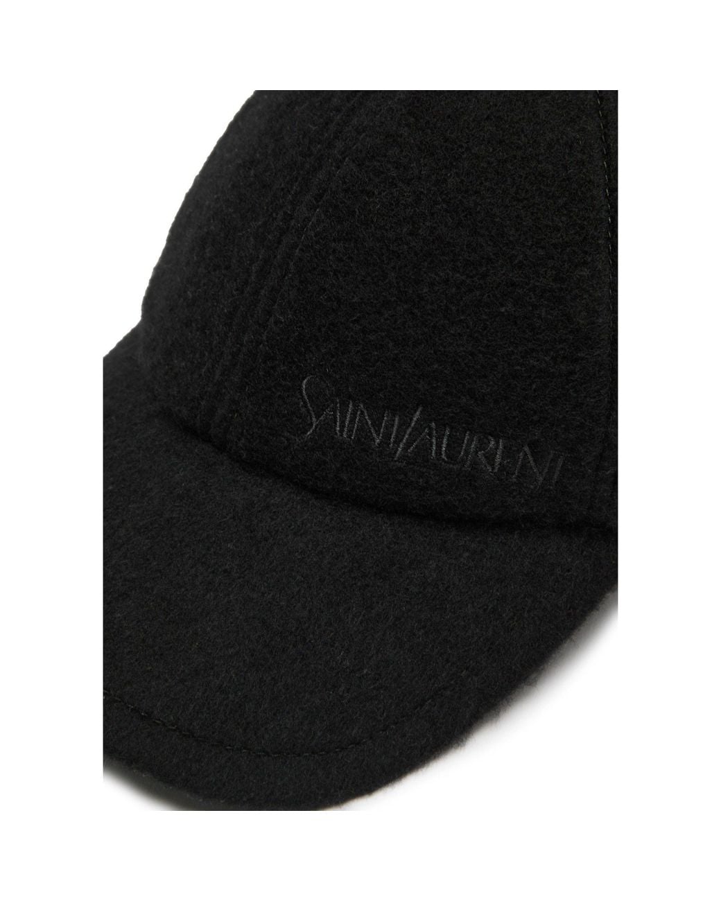 Saint Laurent Black Textured Baseball Cap for men