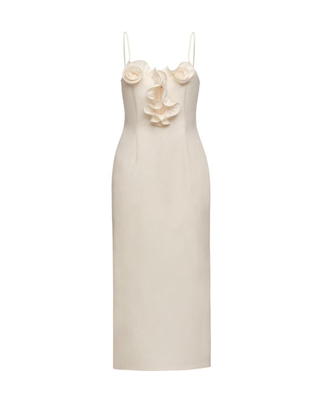 Magda Butrym White Cotton Flower-Detail Midi Beach Dress