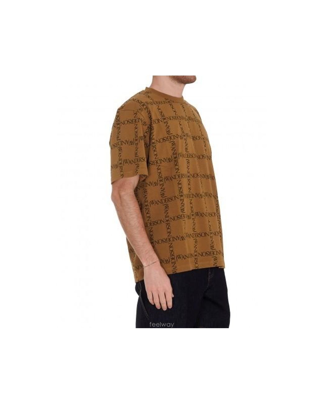 J.W. Anderson Black Jw Anderson Logo Printed Crewneck T-Shirt for men