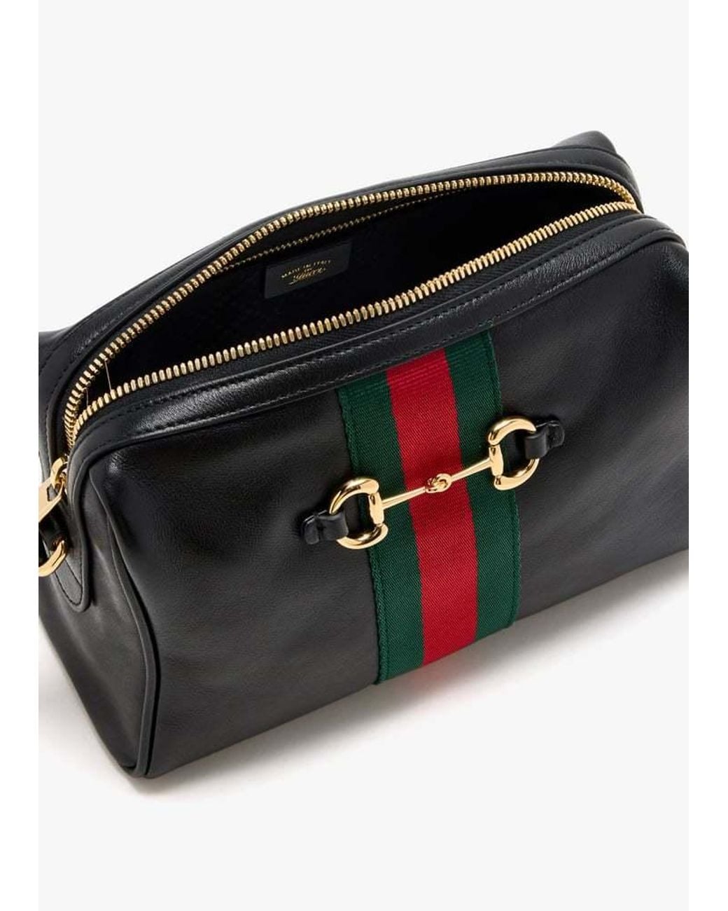 Gucci Black Horsebit Web Small Camera Bag