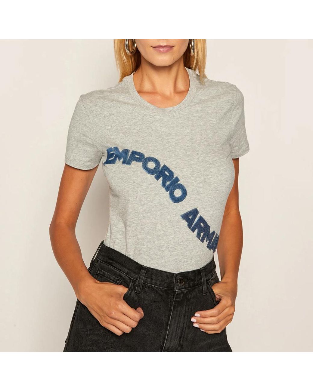 Emporio Armani Blue Logo Details T-Shirt