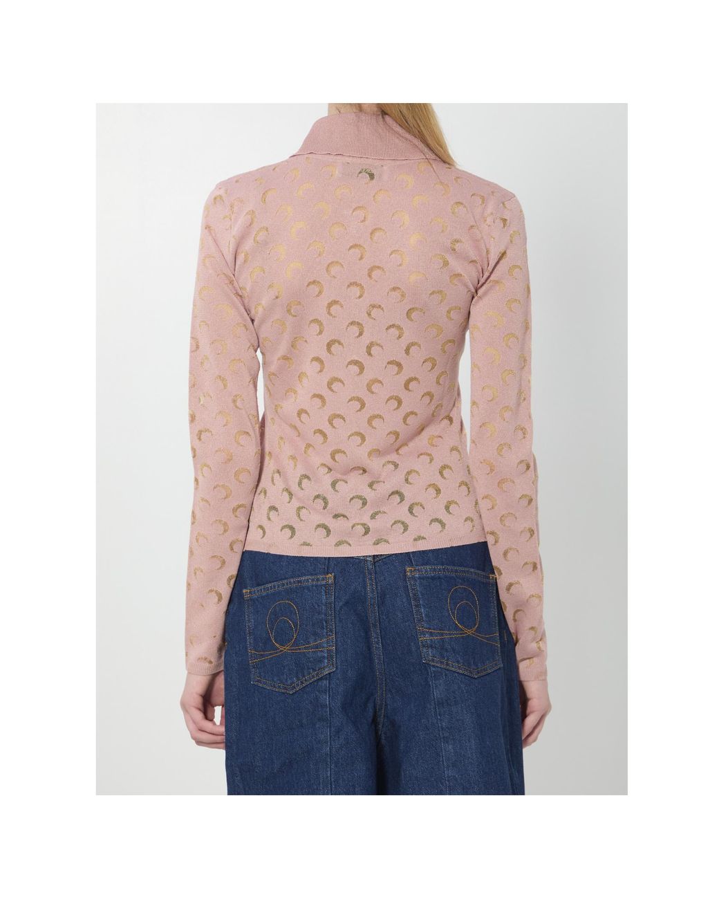 MARINE SERRE Pink All Over Printed Cardigan