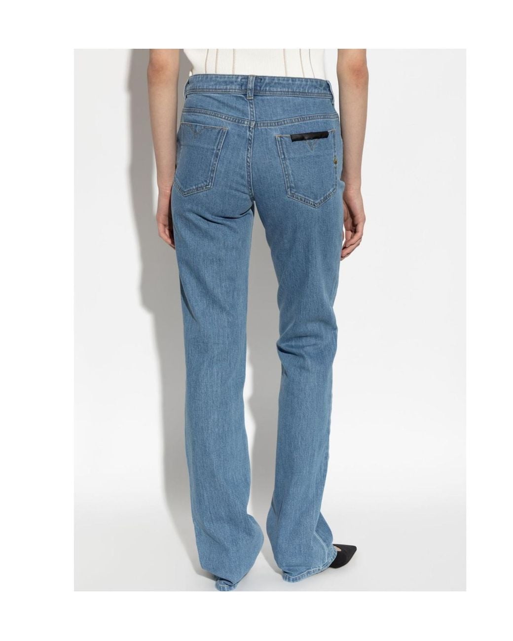 Versace Jeans Blue Couture Slim-Fit Buckle Detail Jeans