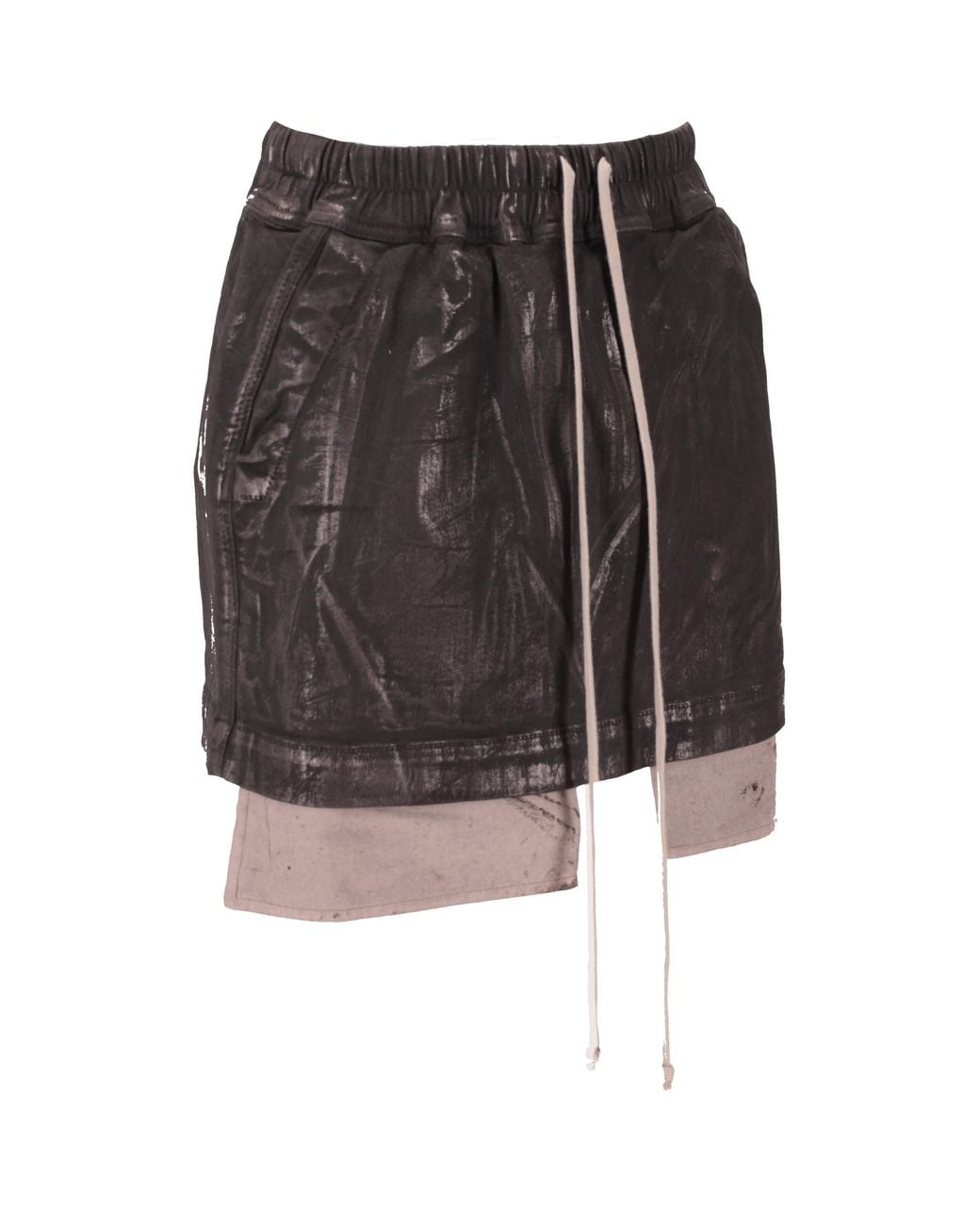 Rick Owens Black Fog Drawstring Mini Skirt