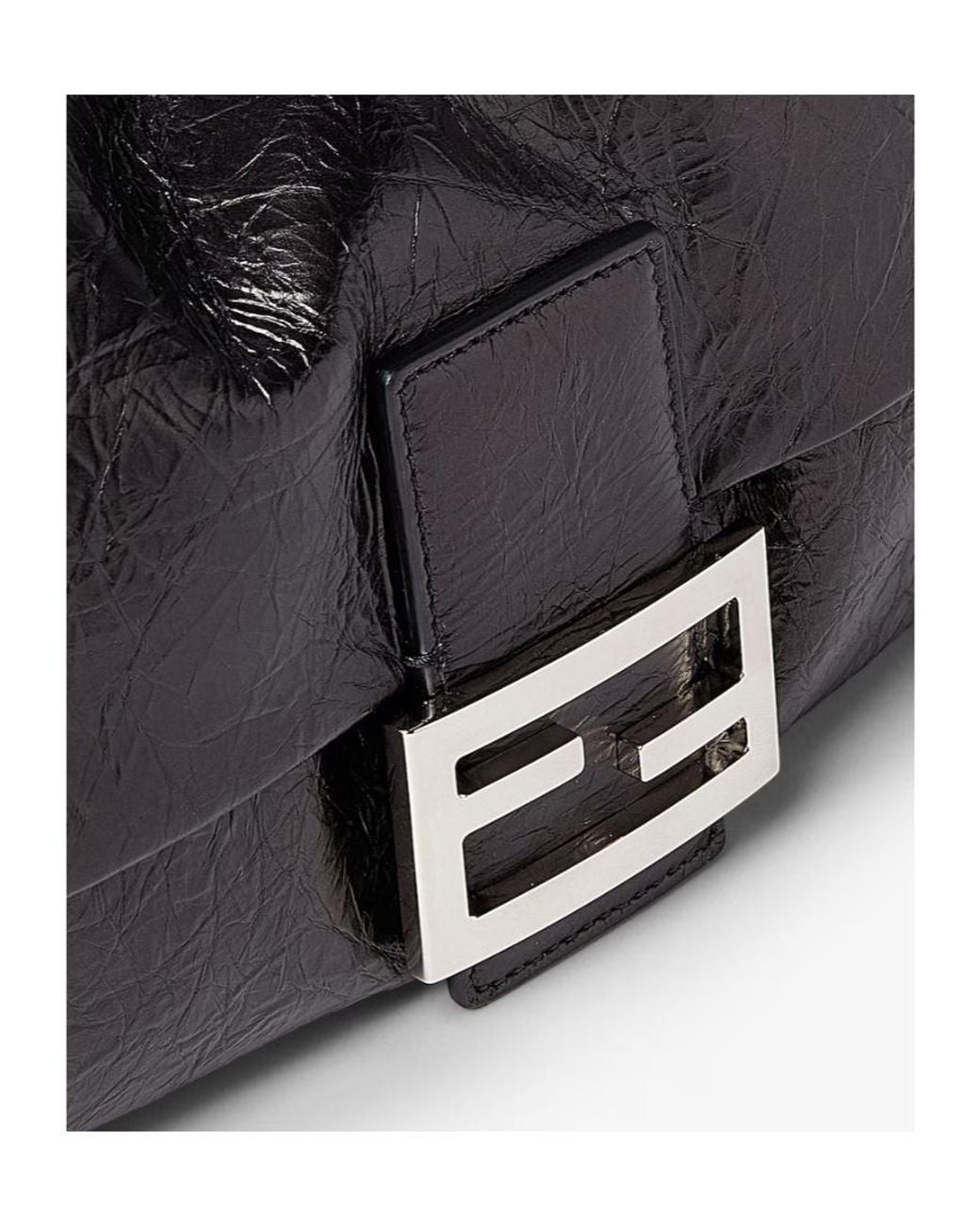Fendi Black Baguette Soft Medium Shoulder Bag