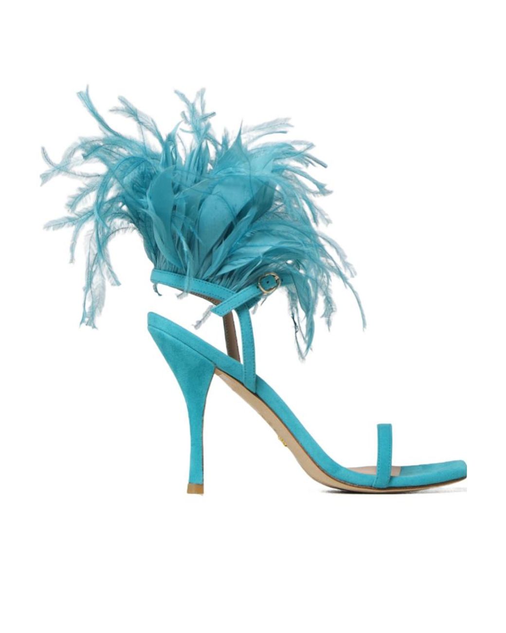 Stuart Weitzman Blue Feather High Heel Sandals