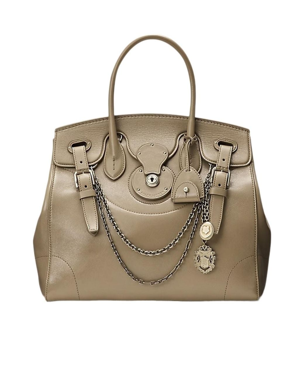 Ralph Lauren Natural Ricky 33 Charm-Detail Tote Bag