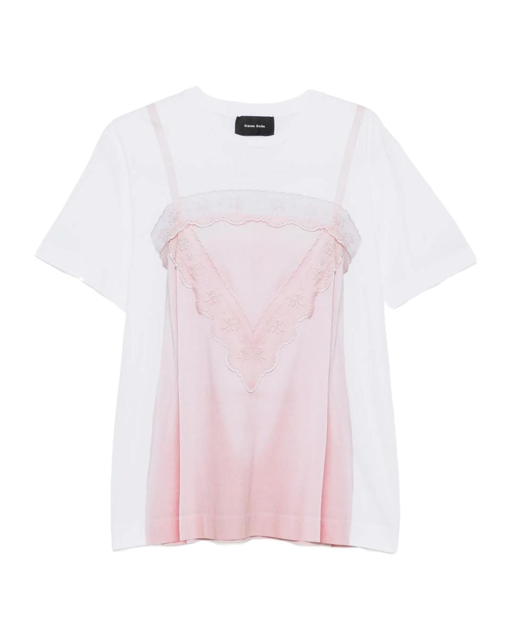 Simone Rocha Pink Trompe L'Oeil Print T-Shirt