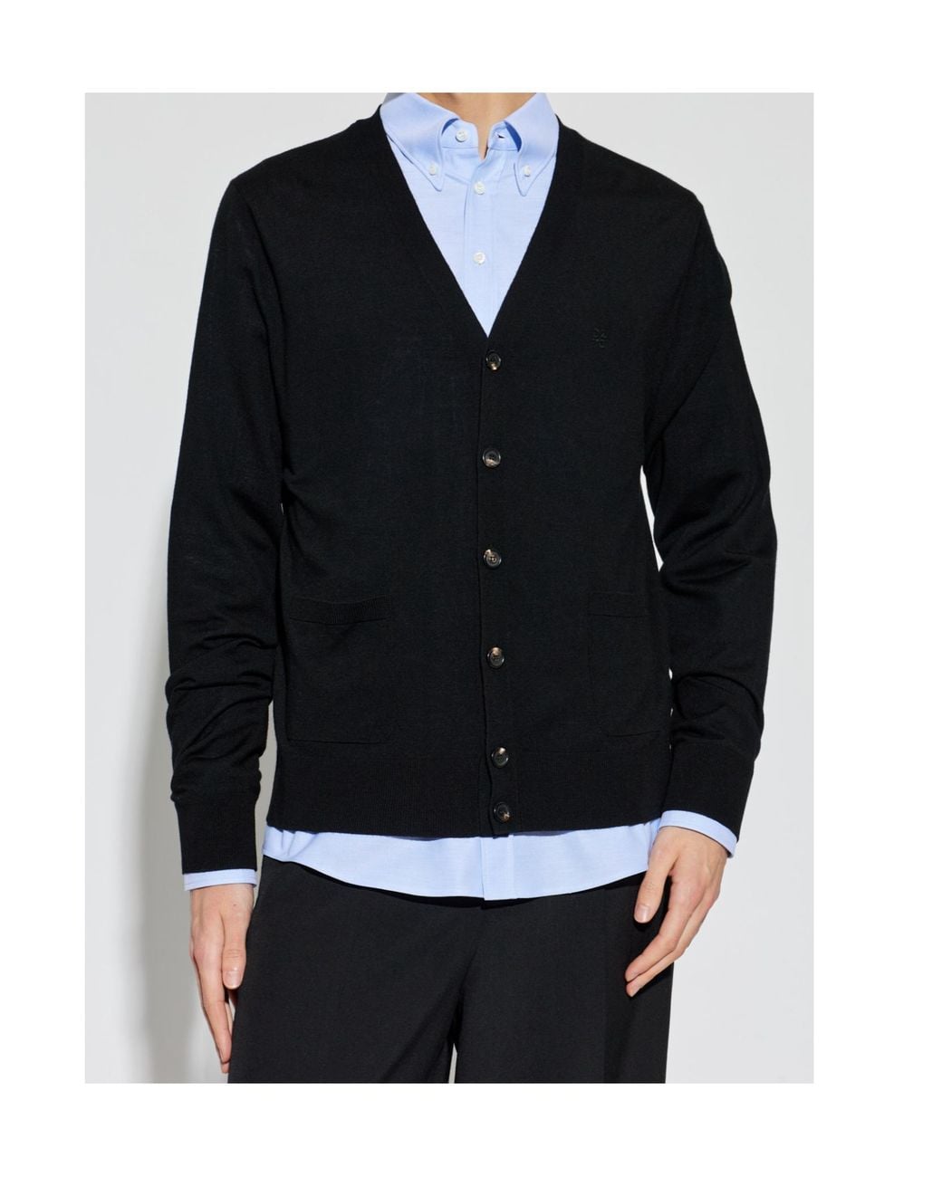 DSquared² Black V-Neck Button-Up Cardigan for men