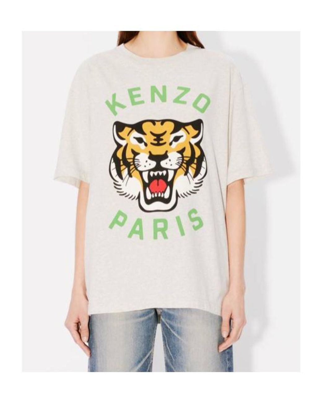 KENZO White Lucky Tiger Crewneck T-Shirt for men