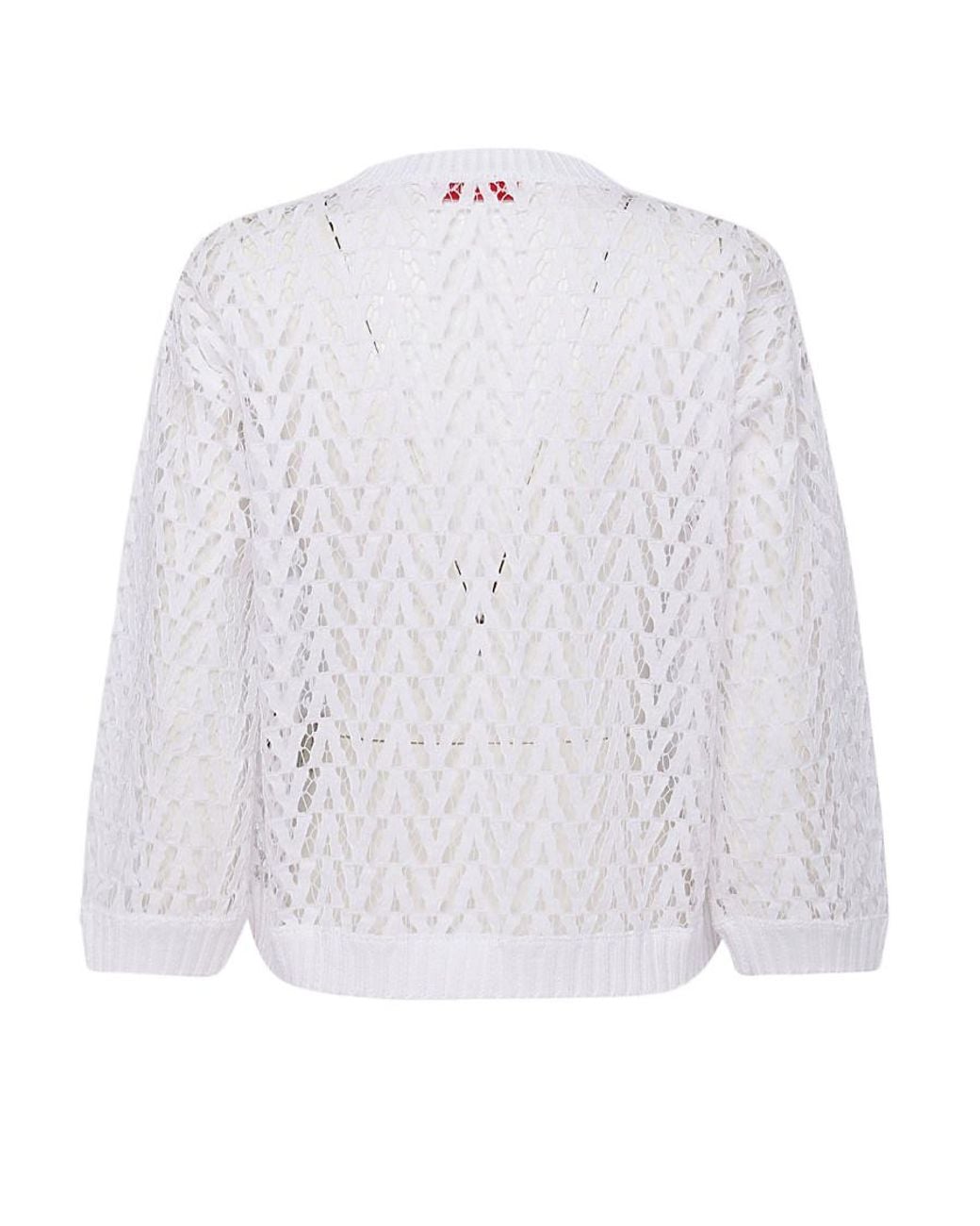 Valentino White V-Neck Sweater