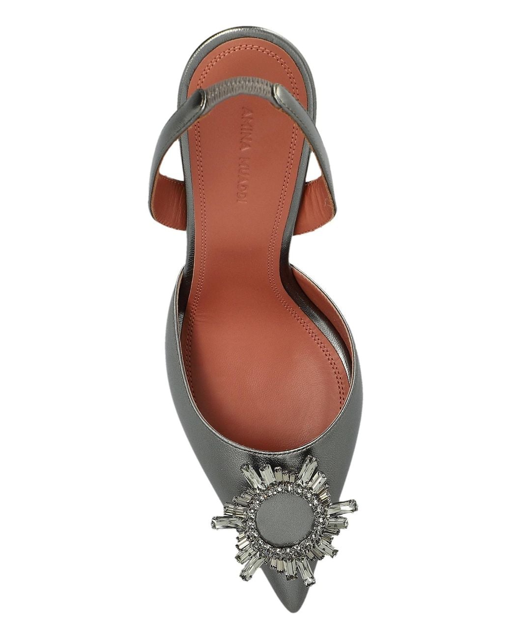 AMINA MUADDI Metallic Begum Slingback High-Heeled Sandals