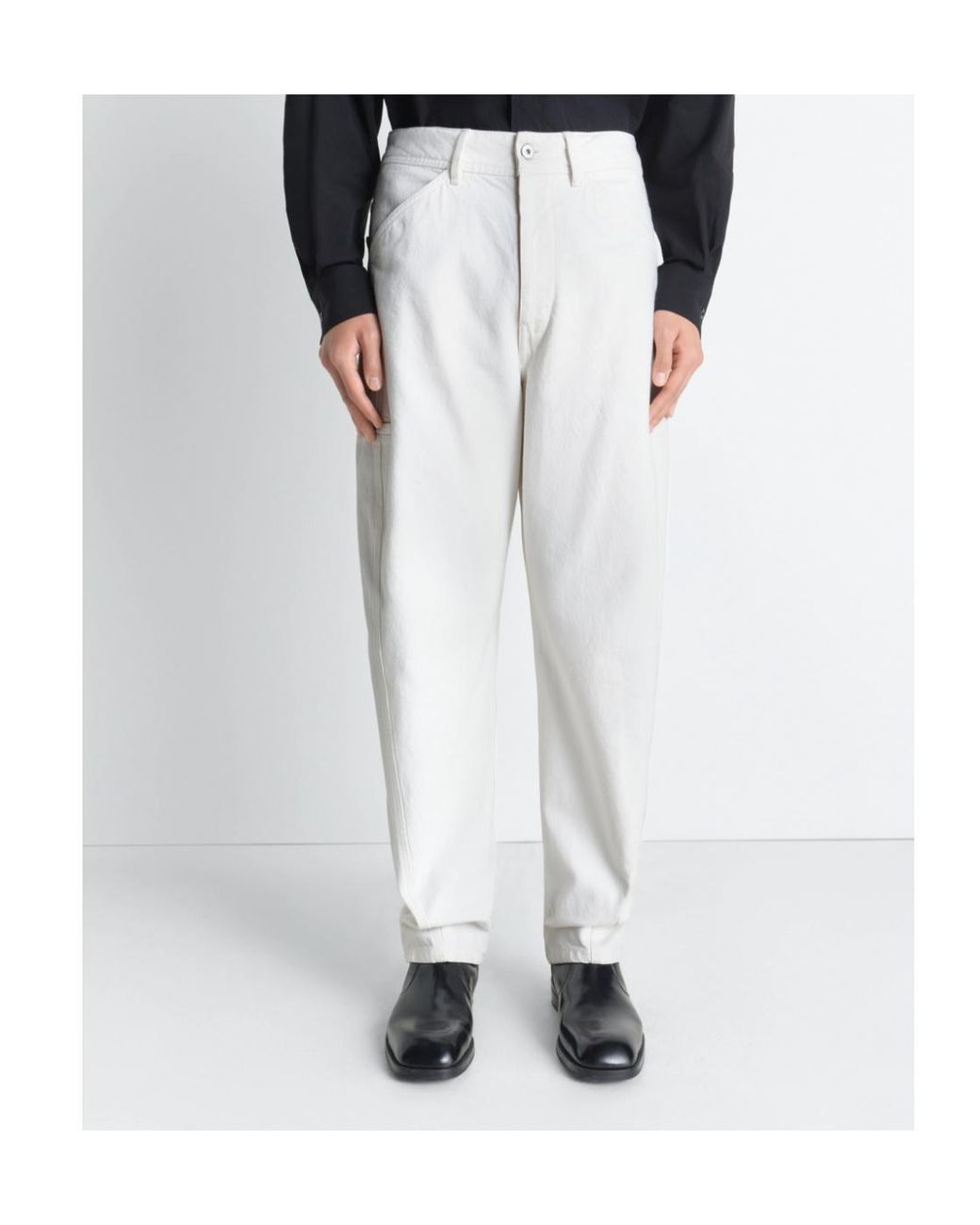 Lemaire White Twisted Workwear Pants for men