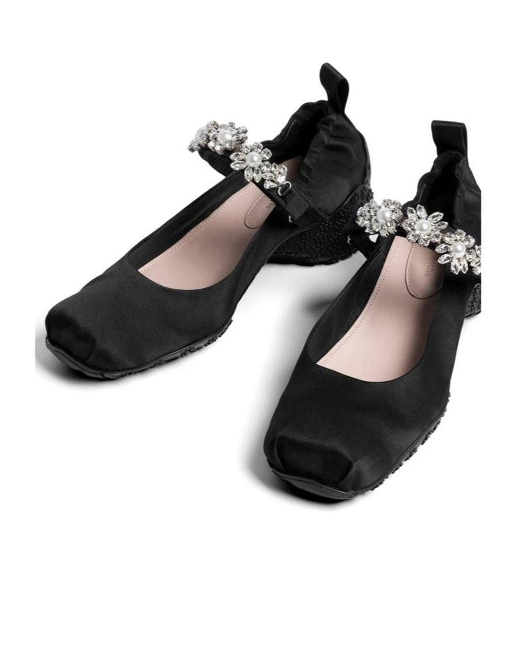 Simone Rocha Black Ballet Shoes With Decorative Ribbons
