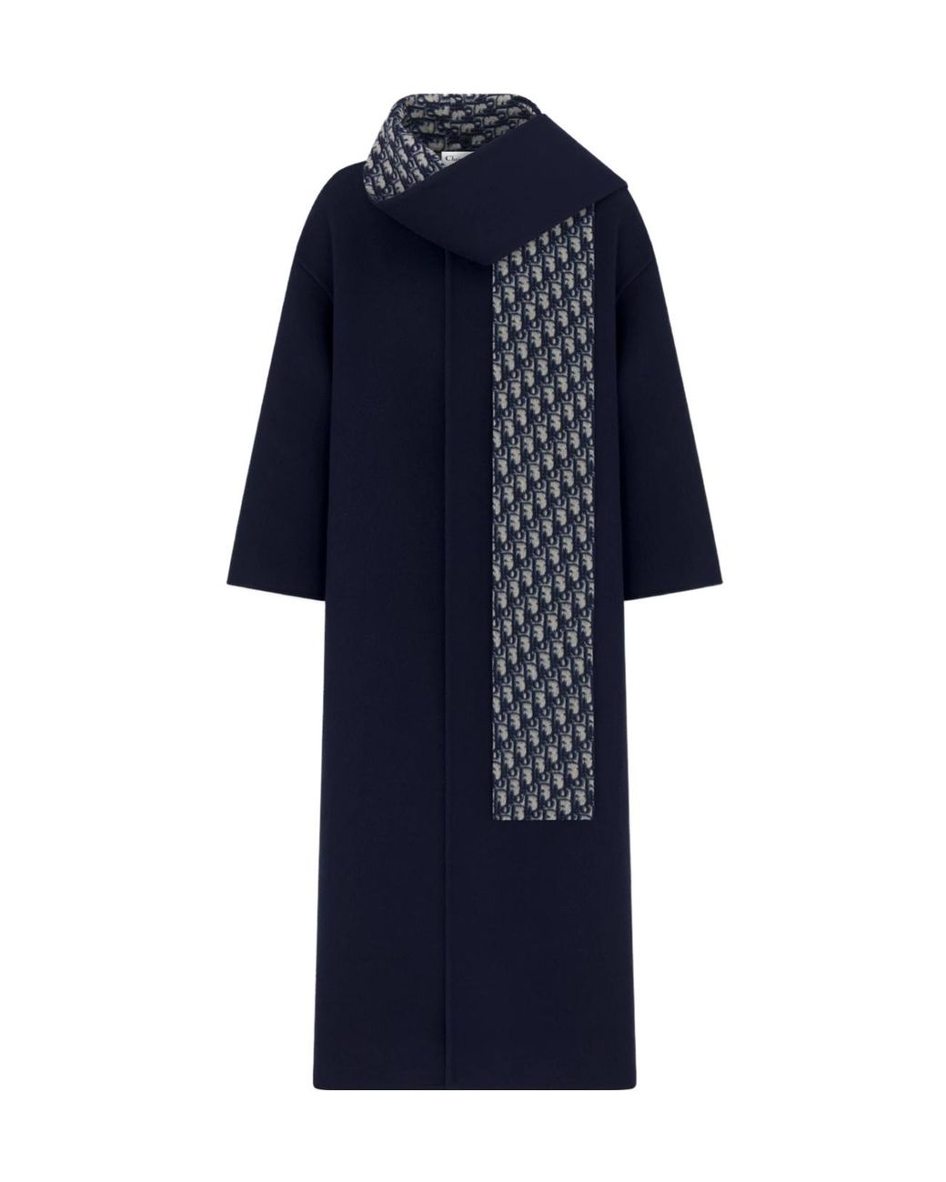 Dior Blue Coat With Scarf Collar