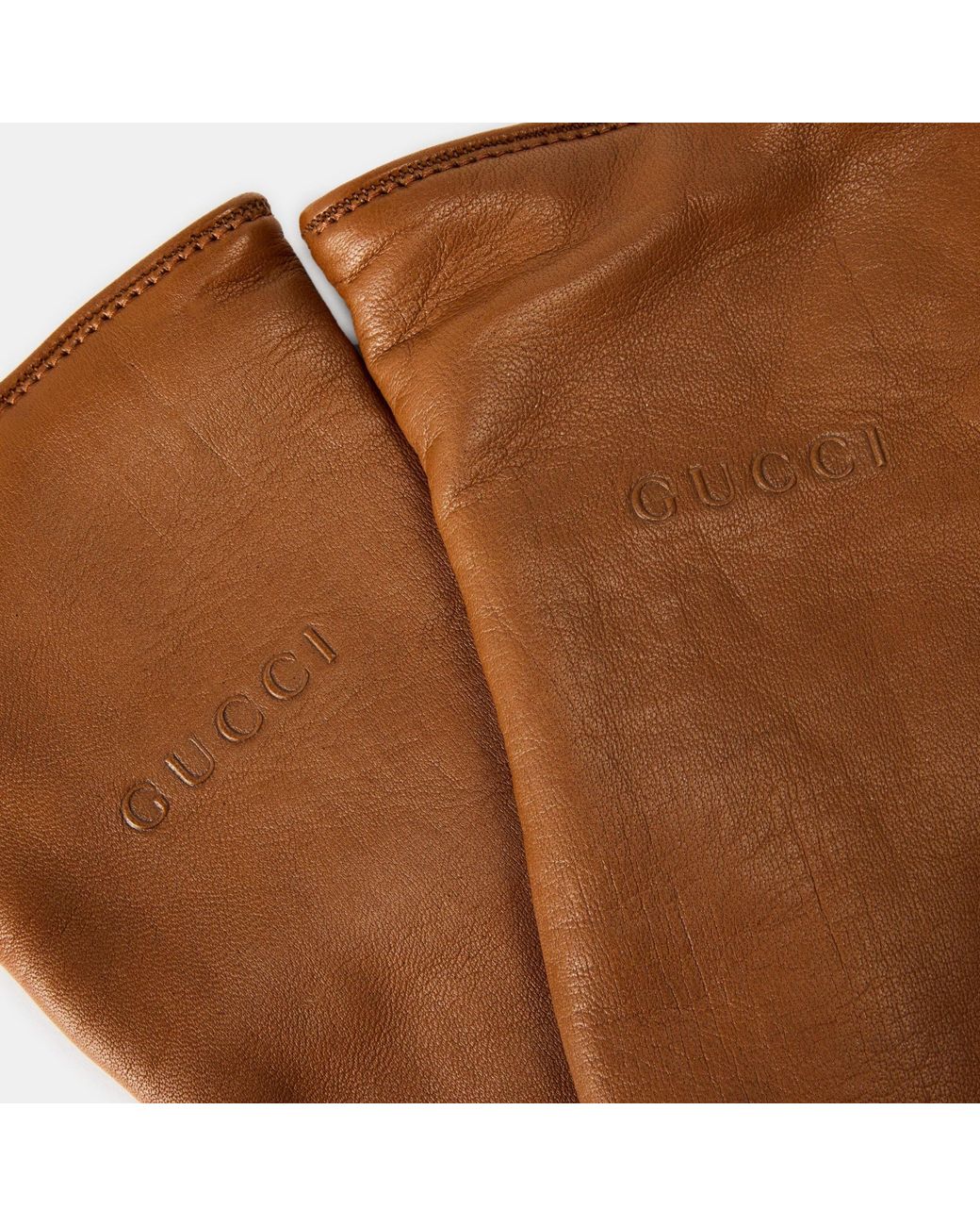 Gucci Brown Classic Tailored Leather Gloves
