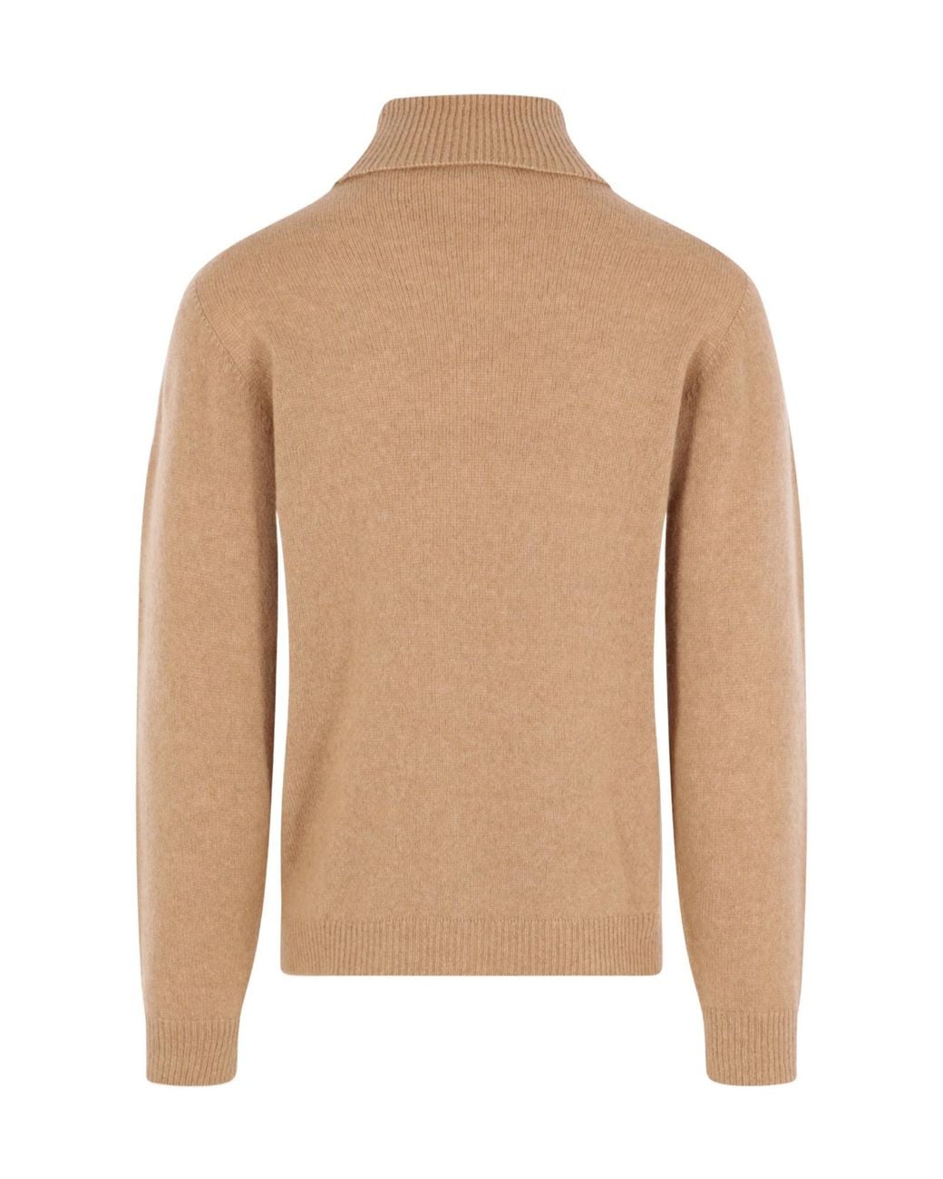 Roberto Collina Natural High Neck Knitted Sweater for men
