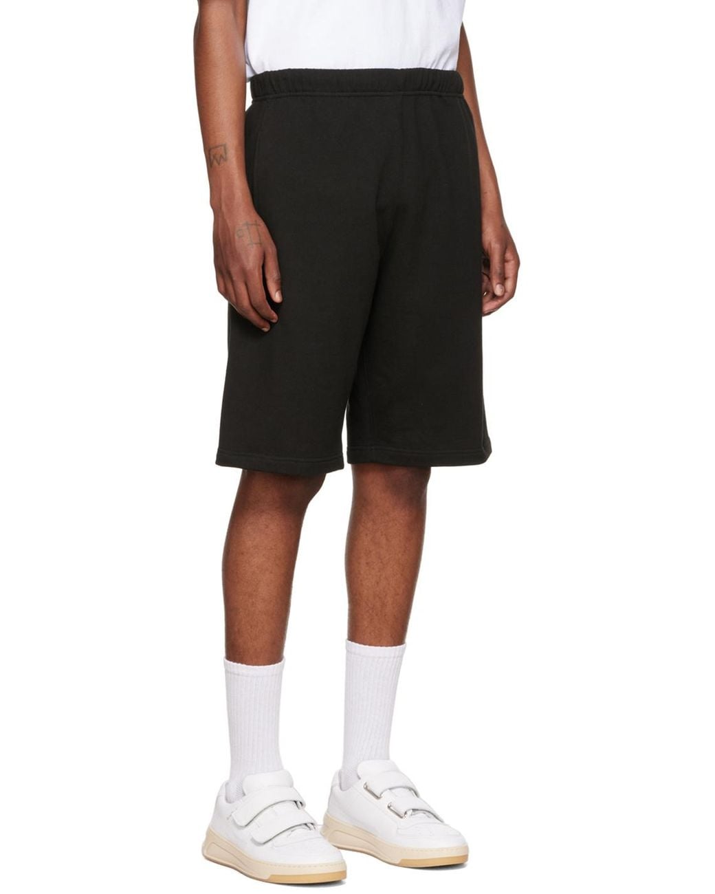 KENZO Black Logo Embroidered Track Shorts for men