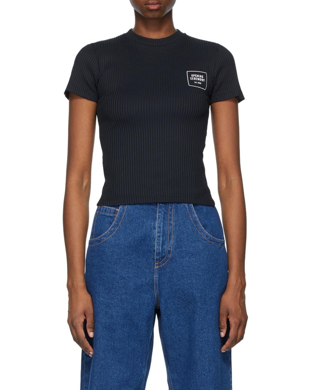 Opening Ceremony Black Box Logo-Print Stretch-Cotton T-Shirt