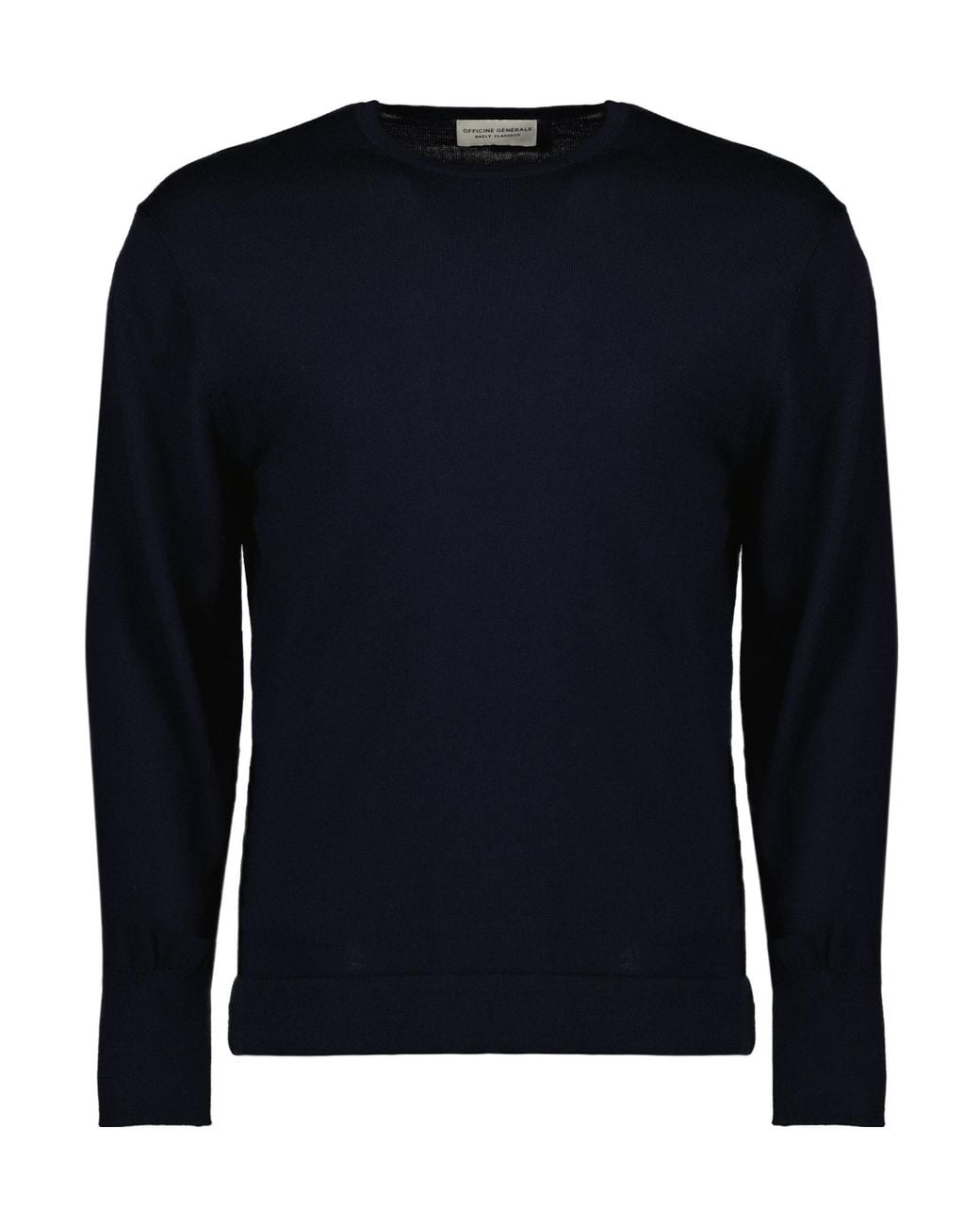 Officine Generale Blue Officine Générale Crew Neck Knitted Sweater for men