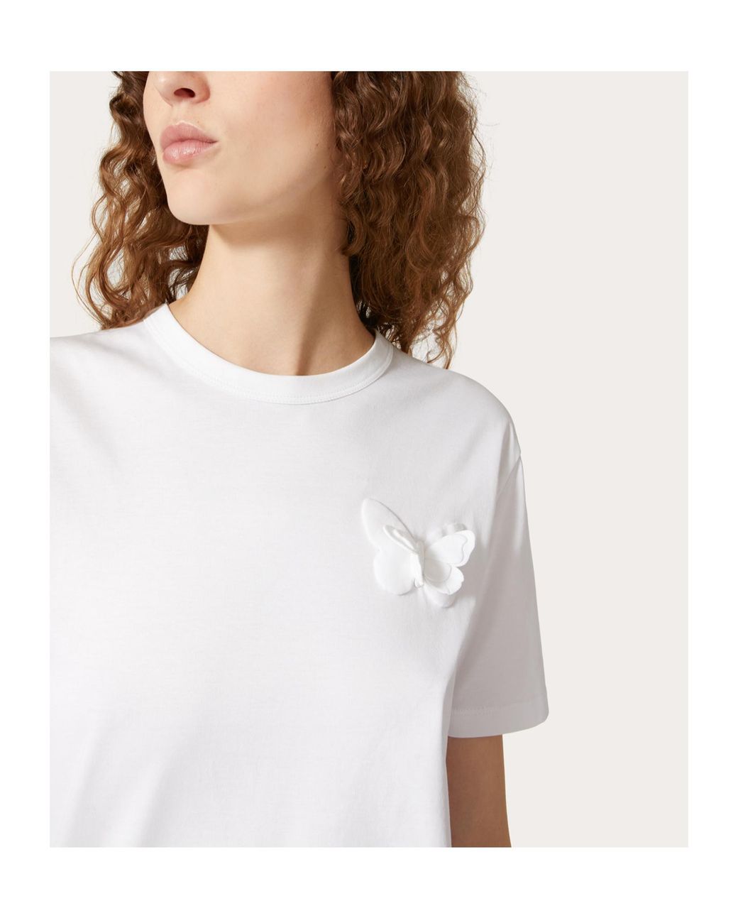 Valentino White Embroidered Jersey T-Shirt