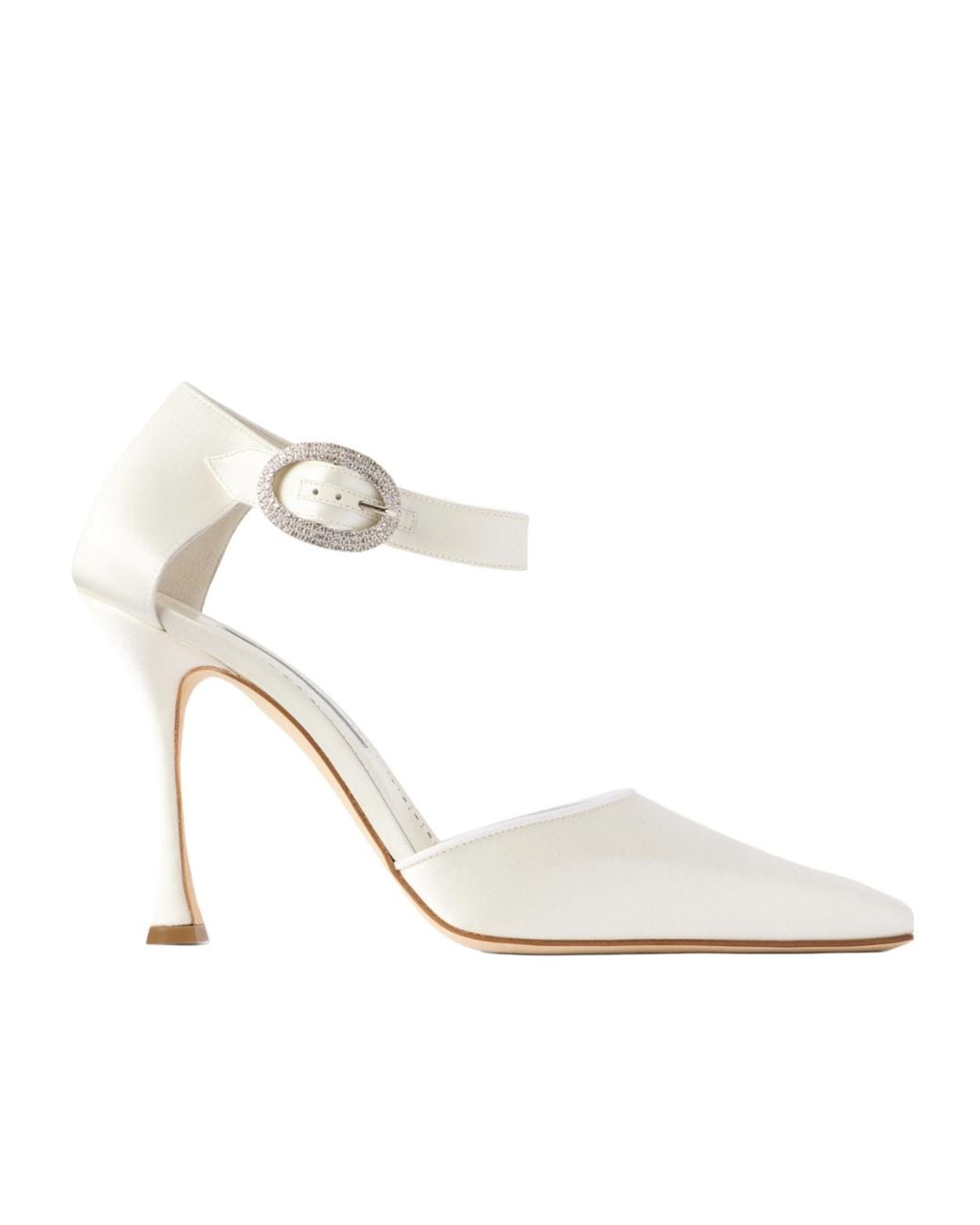 Manolo Blahnik White Satin High Heels