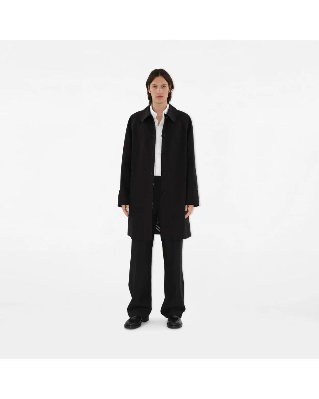 Burberry Black Nova Check Reversible Buttoned Coat for men