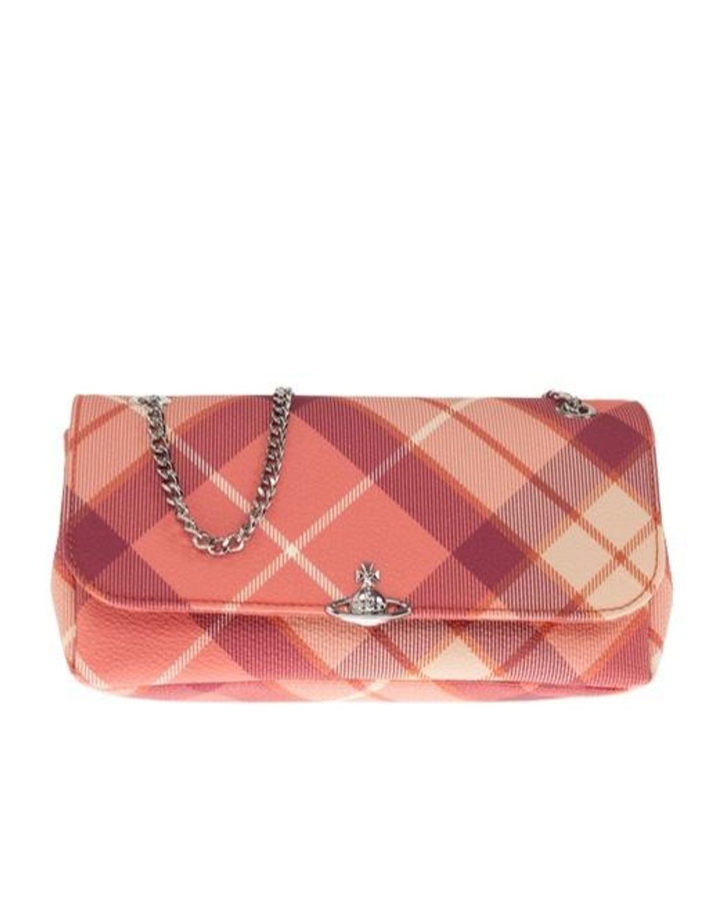 Vivienne Westwood Pink Checked Chain Shoulder Bag