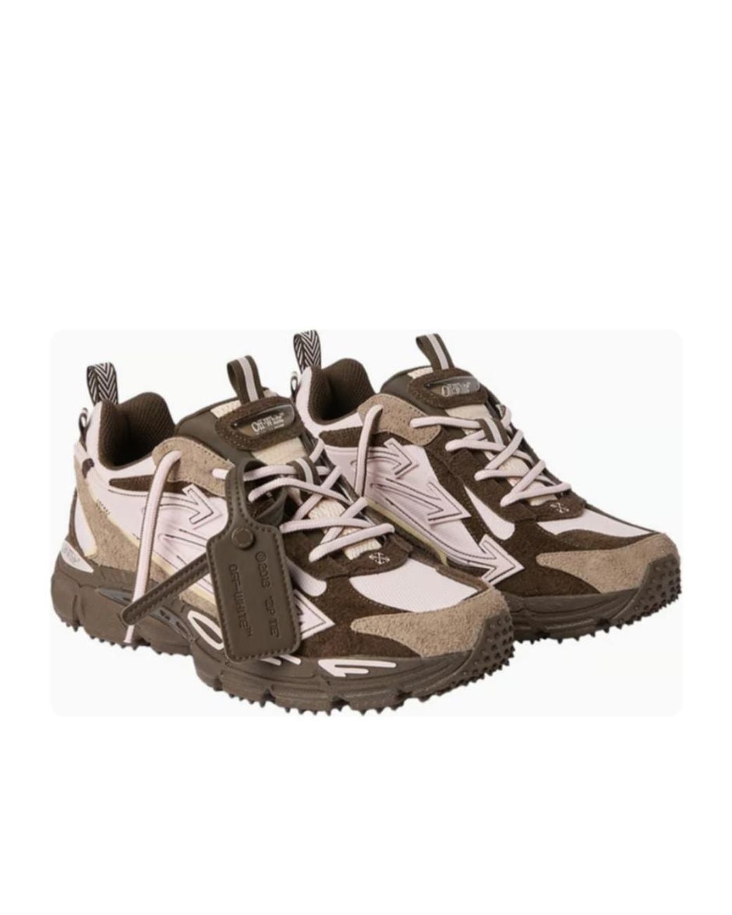 Off-White c/o Virgil Abloh Brown Round-Toe Sneakers