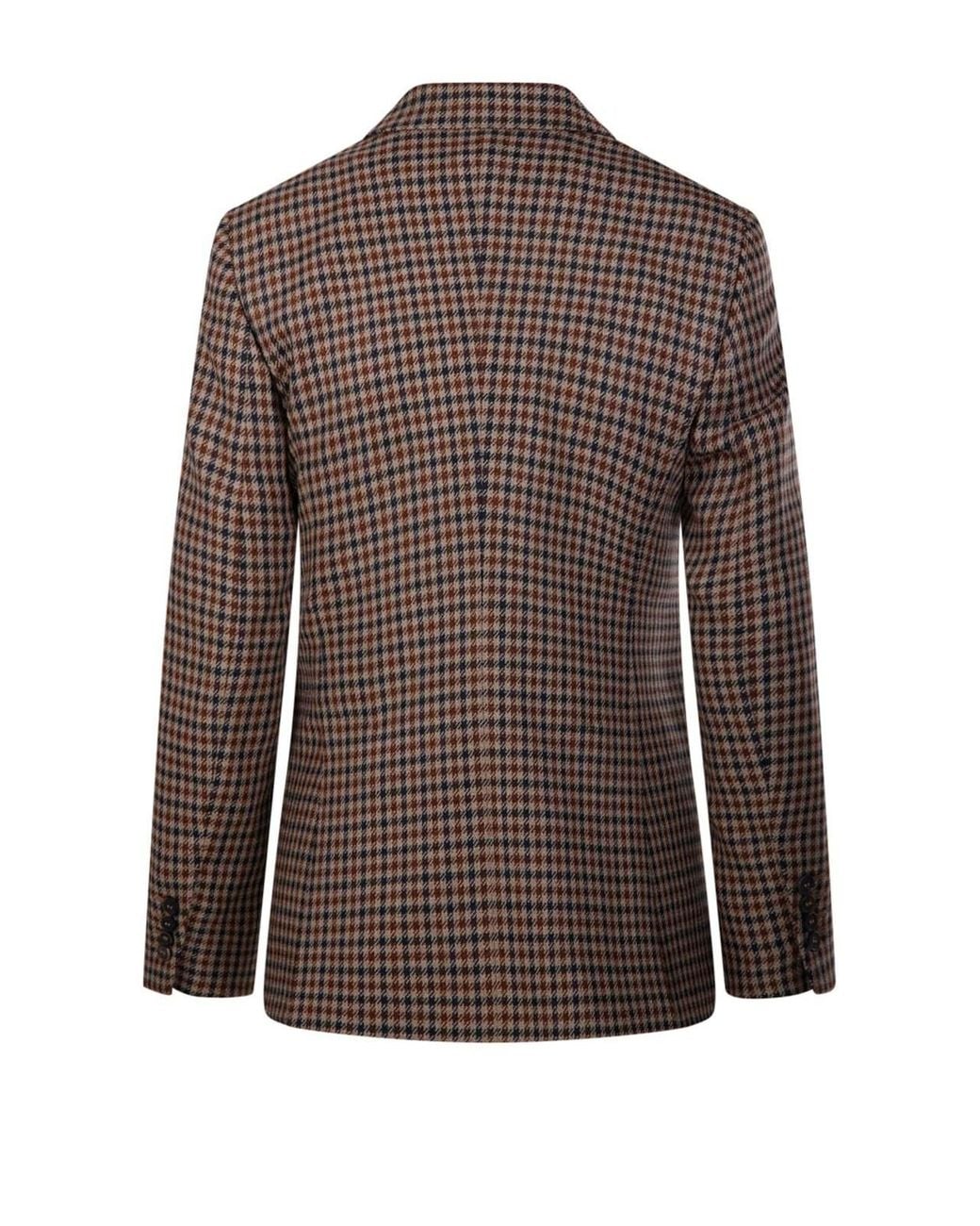 Max Mara Brown Deserto Checked Double-Breasted Blazer