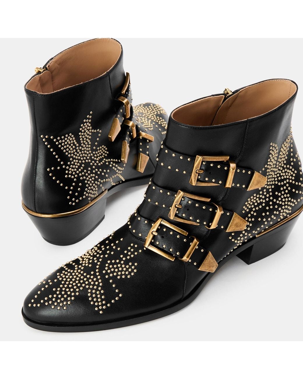 Chloé Black Susan Side Zipper Ankle Boots