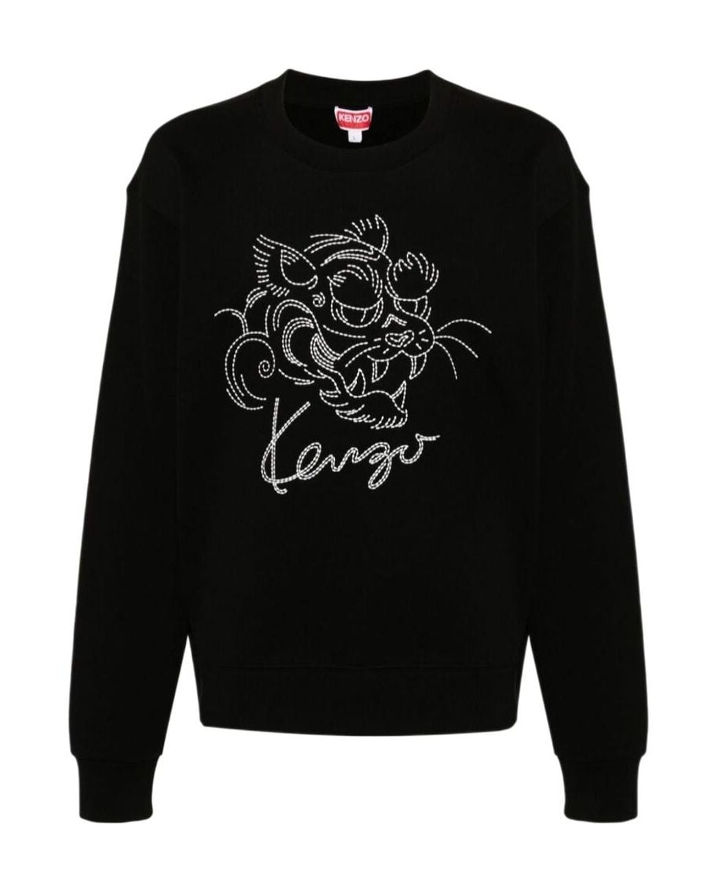 KENZO Black Star Tiger Embroidered Sweatshirt for men