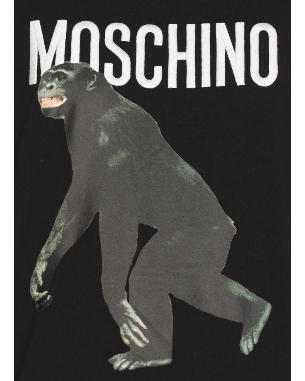 Moschino Black Logo Printed Crewneck T-Shirt for men