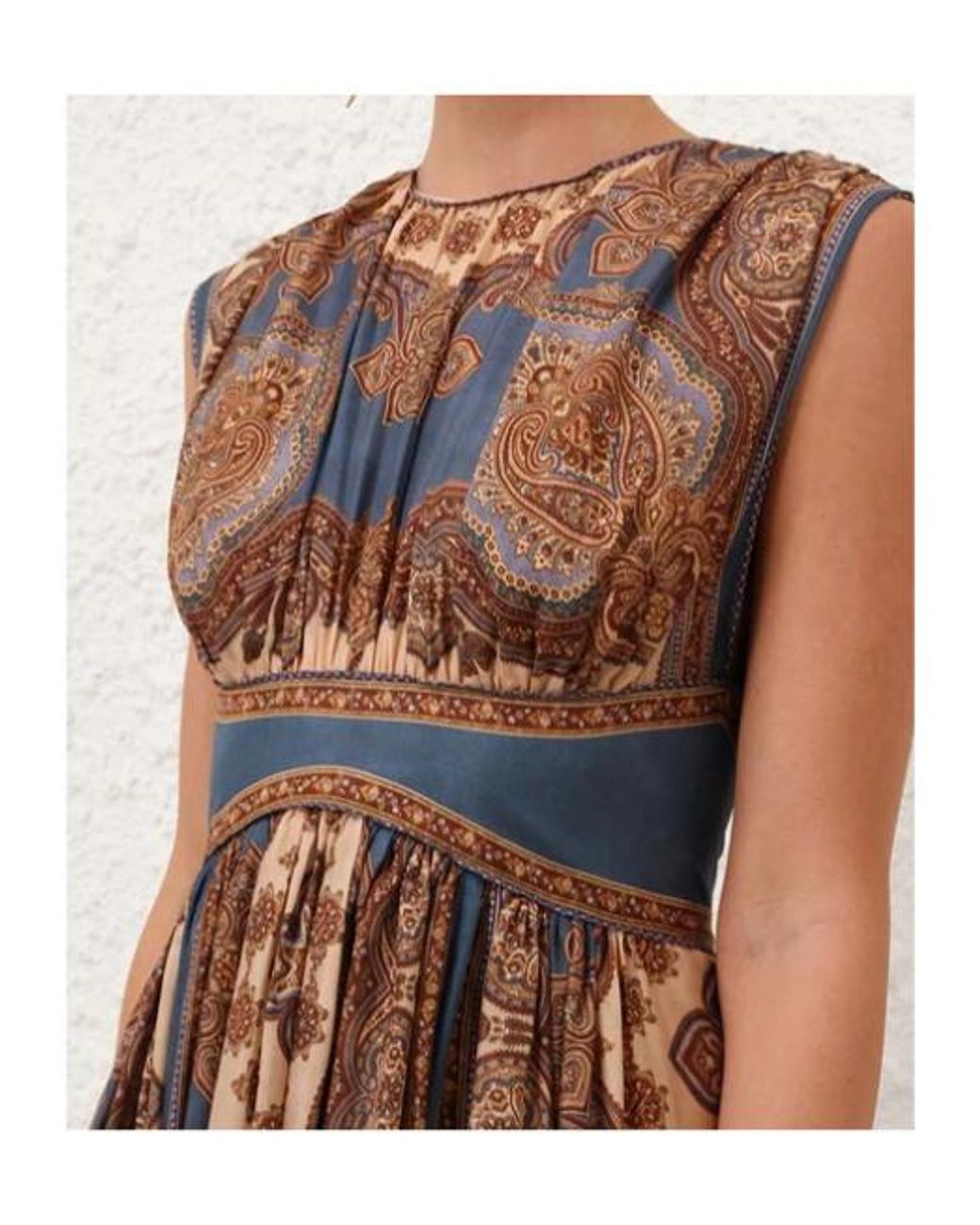 Zimmermann Brown Paisley-Print Sleeveless Maxi Dress