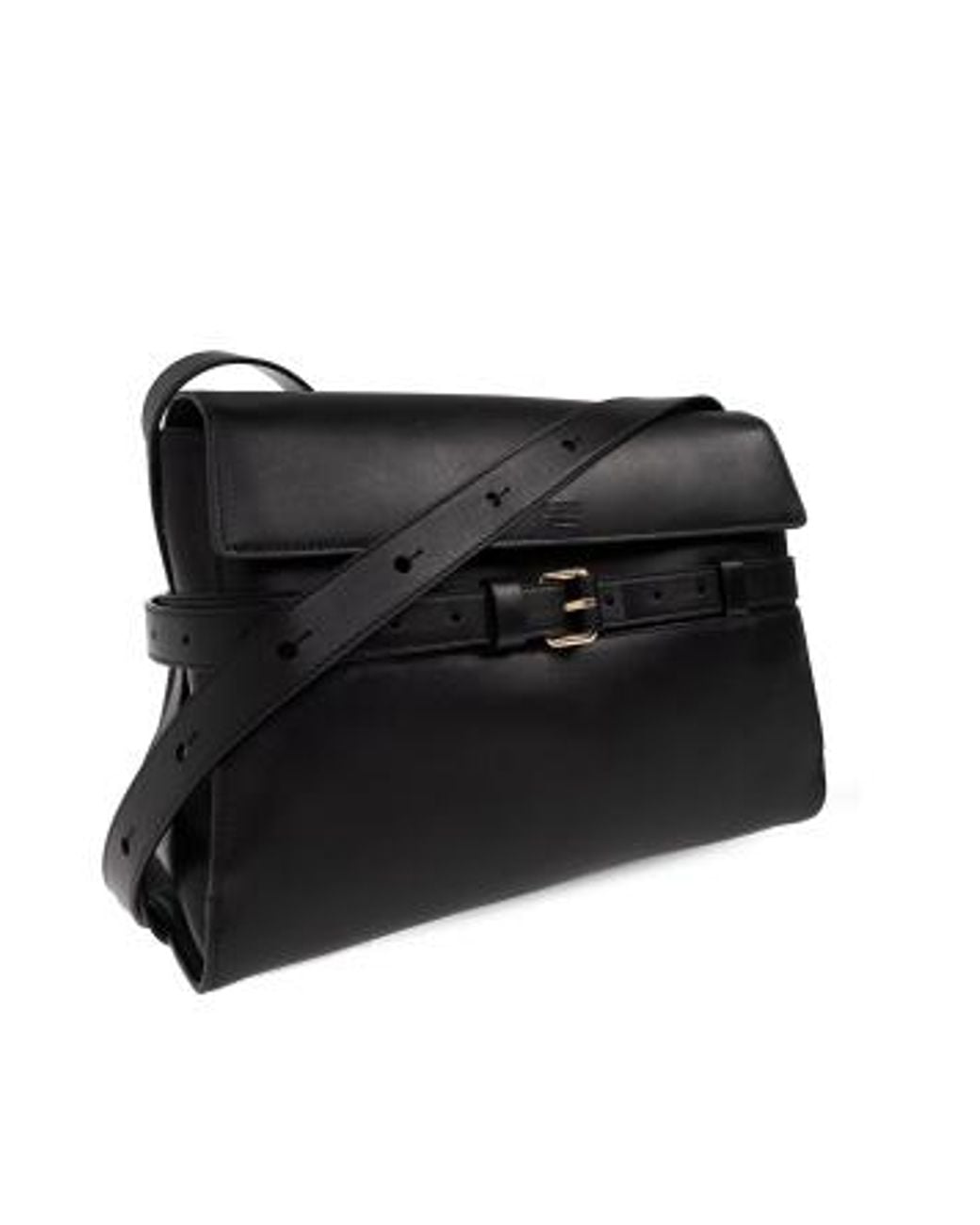 Moschino Black Logo Embossed Tie Me Shoulder Bag for men