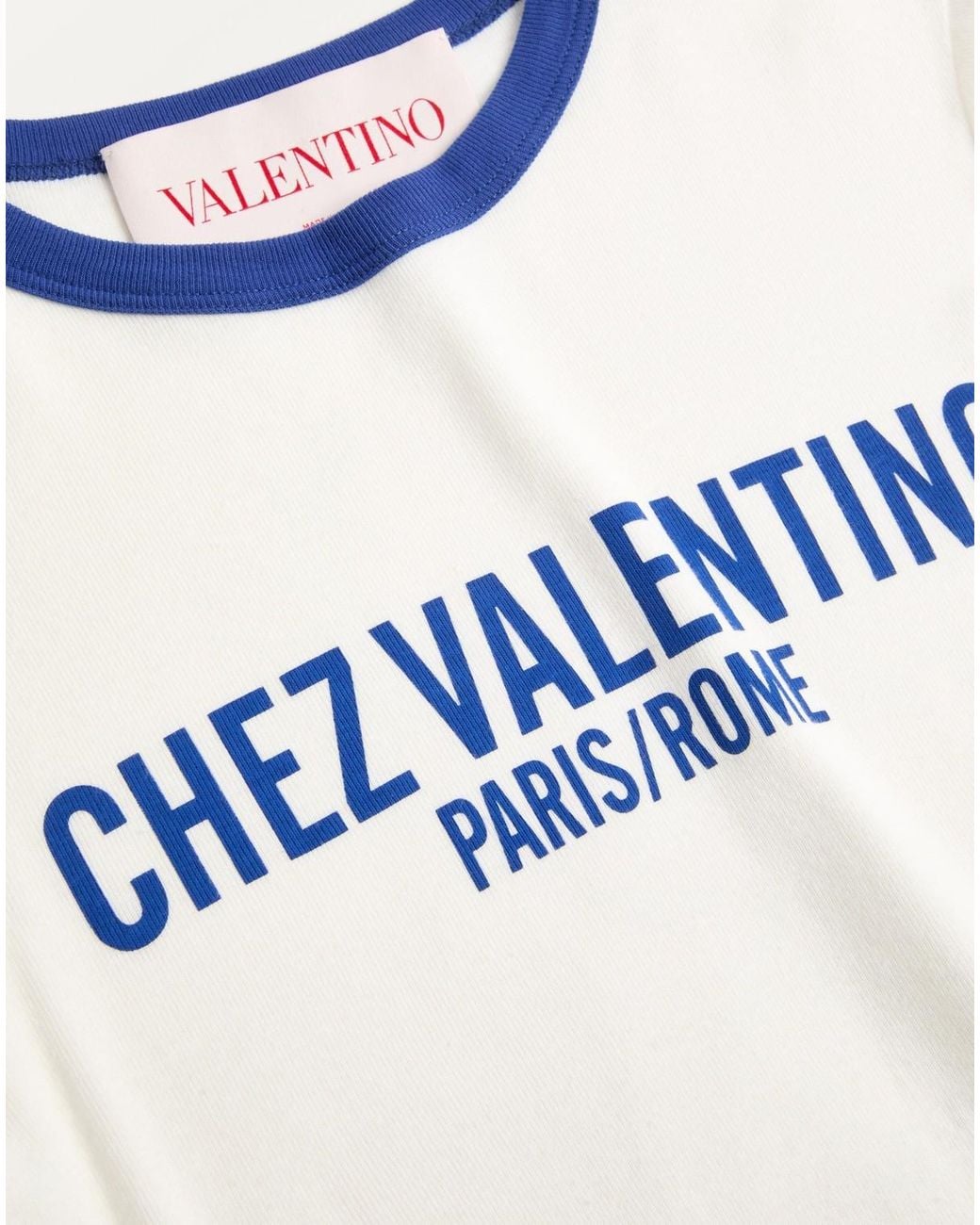 Valentino White Chez -Printed Crewneck T-Shirt