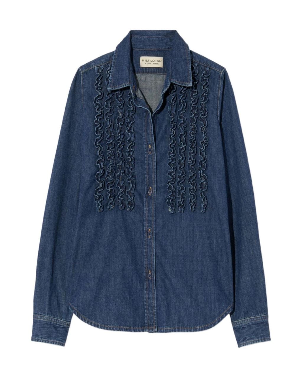 Nili Lotan Blue Long-Sleeved Denim Shirt