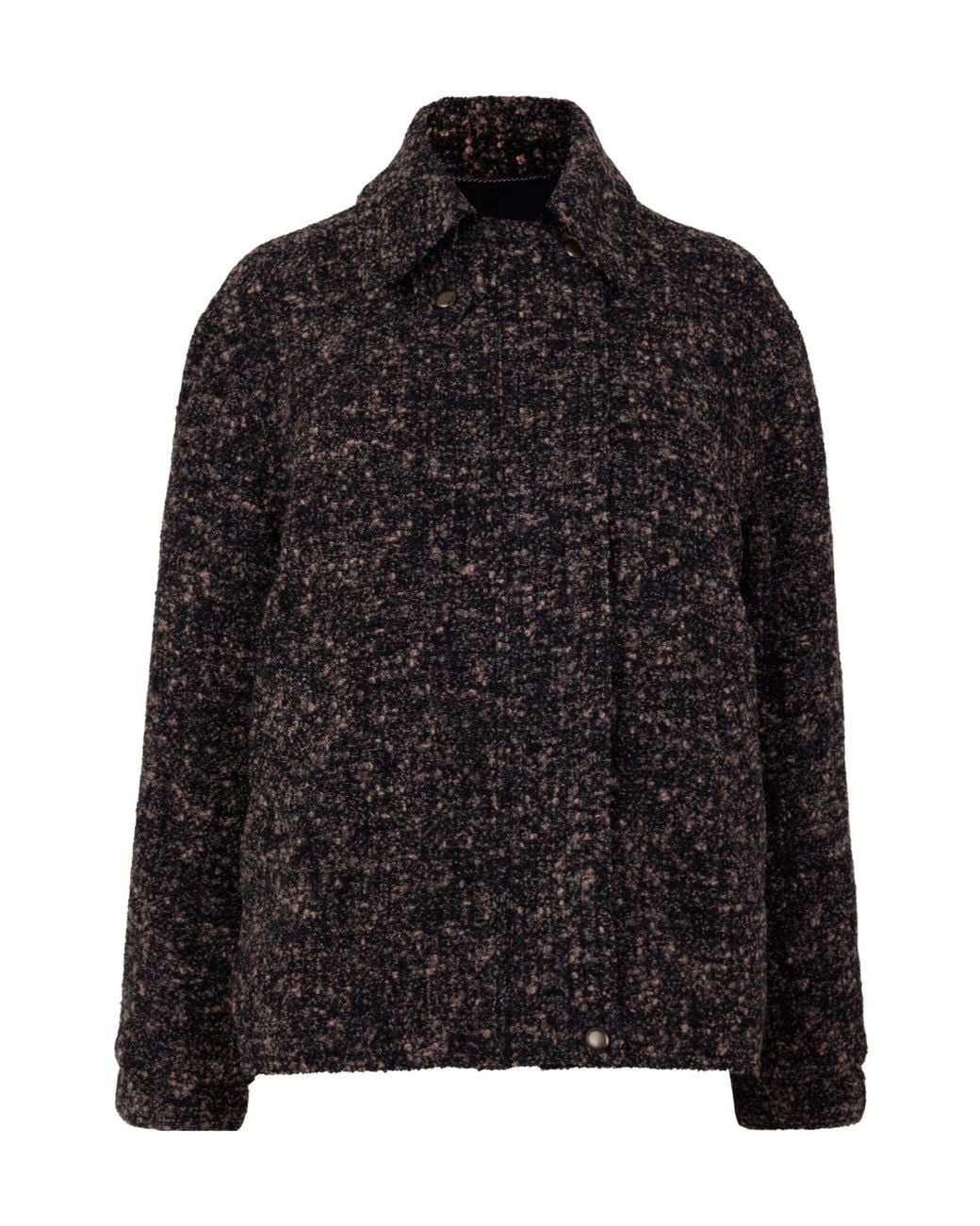 Magda Butrym Black Tweed Collared Cropped Jacket