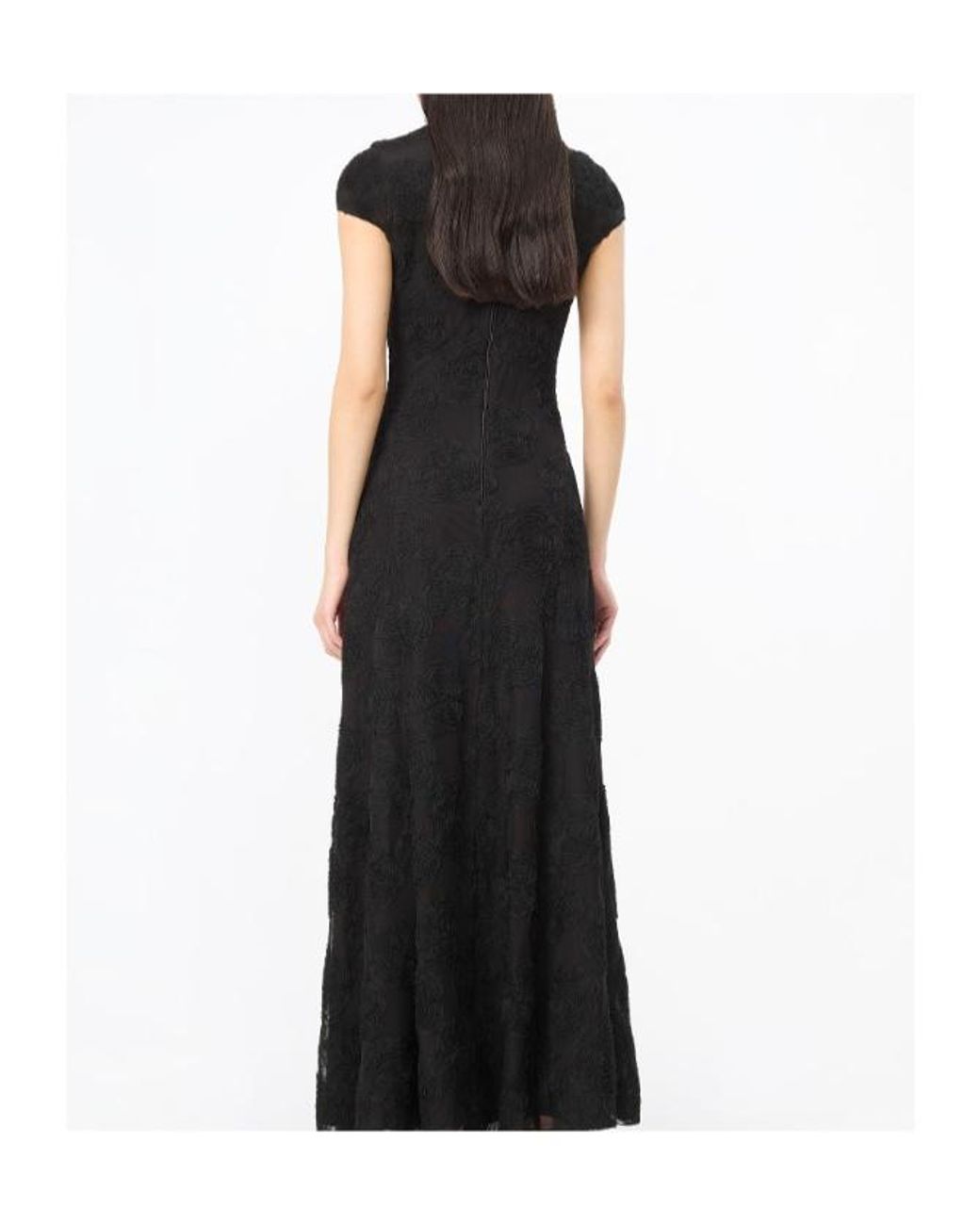 ROTATE BIRGER CHRISTENSEN Black Flower Mesh Maxi Dress