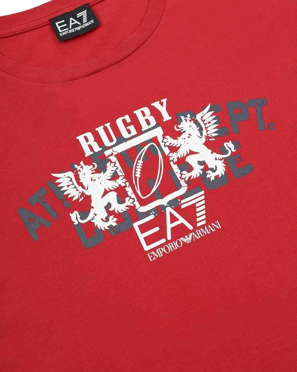 EA7 Red Logo Printed T-Shirt for men