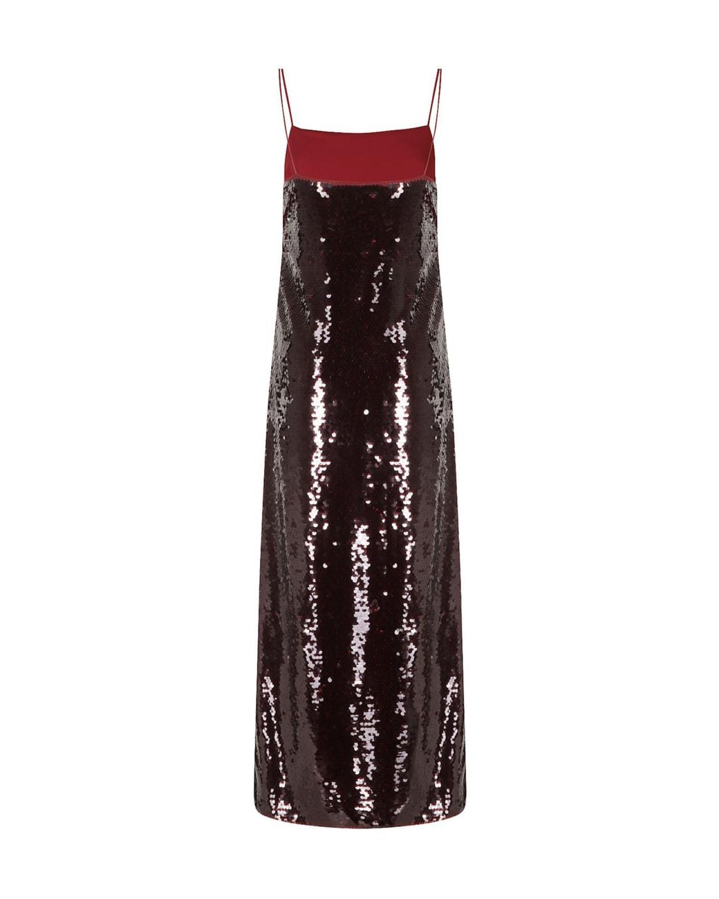 Alberta Ferretti Purple Sequin-Embellished Maxi Dress With Spaghetti Straps