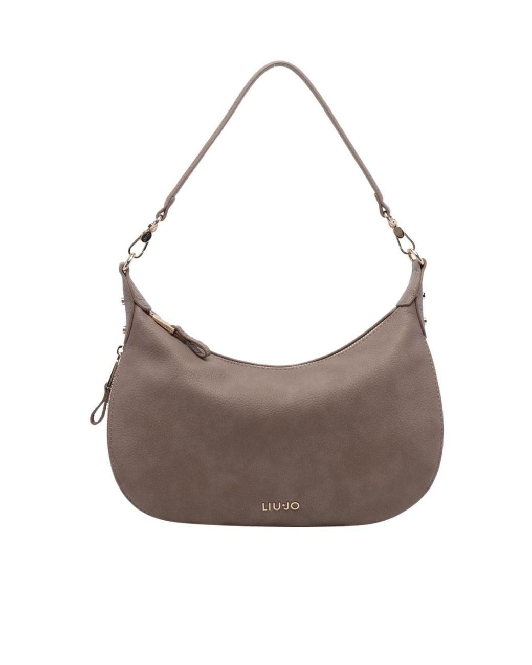 Liu Jo Gray Curved Zip Shoulder Bag