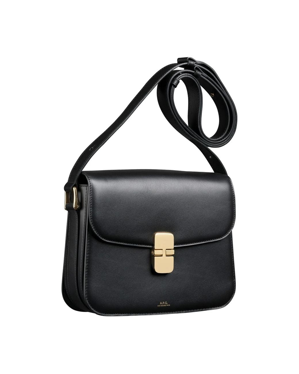 A.P.C. Black Grace Logo Printed Small Shoulder Bag