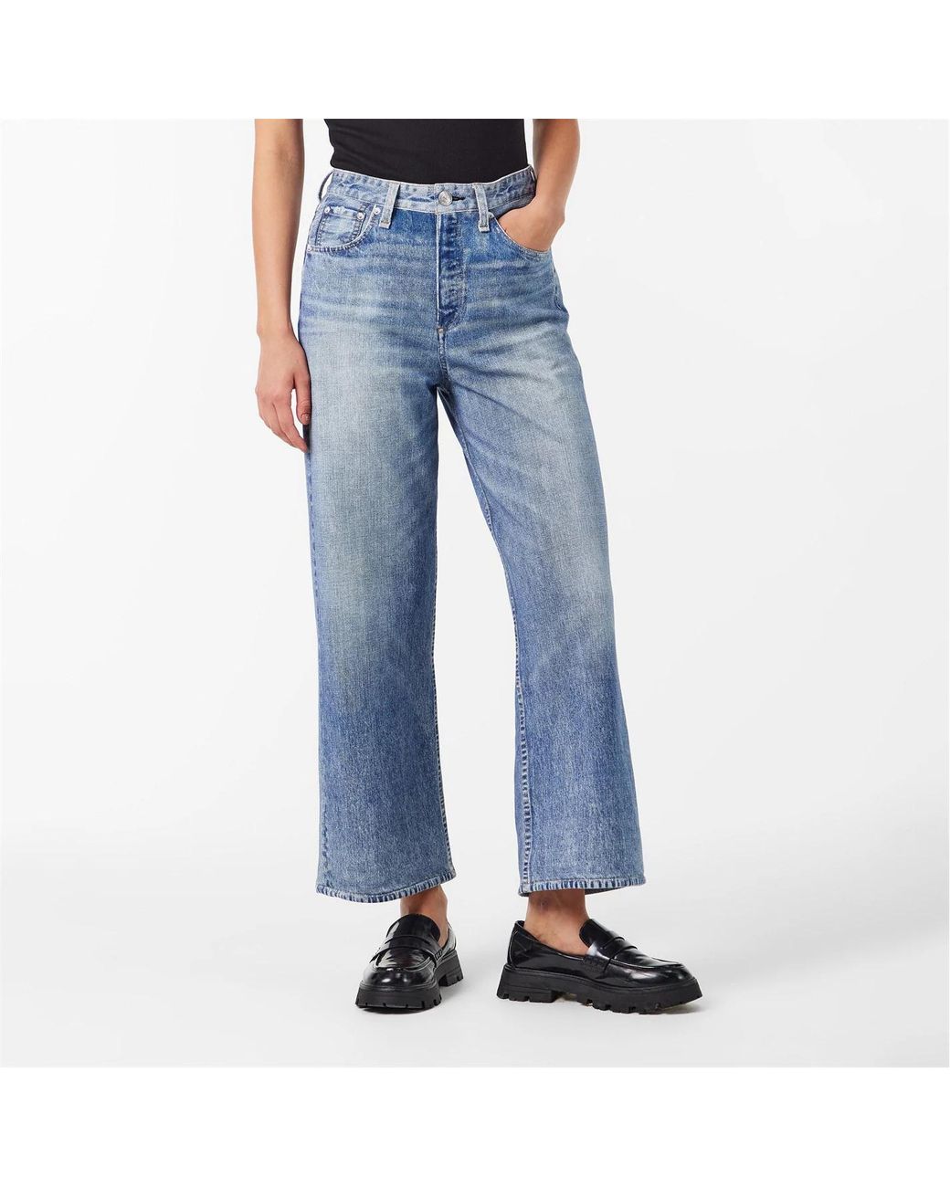 Rag & Bone Blue Waistband Denim Trousers