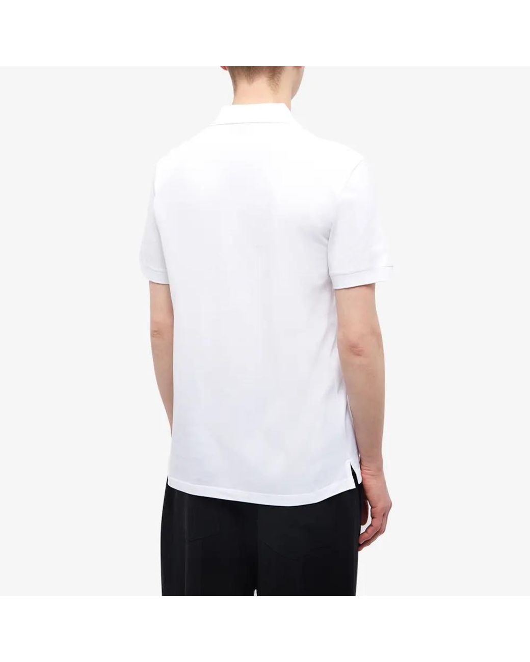 McQueen White Skull-Patch Polo Shirt for men